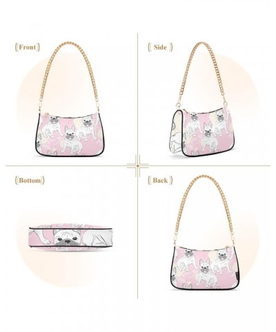 Cute Dog Puppies Shoulder Bag for Women Crescent Bag Clutch Purses with Zipper Closure for Travel Party Purse $13.32 Clutches