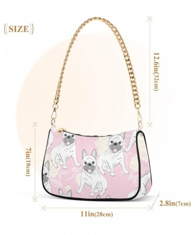 Cute Dog Puppies Shoulder Bag for Women Crescent Bag Clutch Purses with Zipper Closure for Travel Party Purse $13.32 Clutches