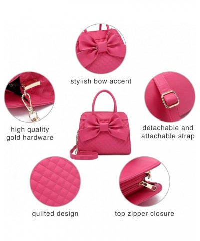 Purses for Women, Bow Quilted Handbags Purse, Vintage Faux Leather Crossbody Bags for Women w/Chain Strap, H1048 Rose Pink $2...