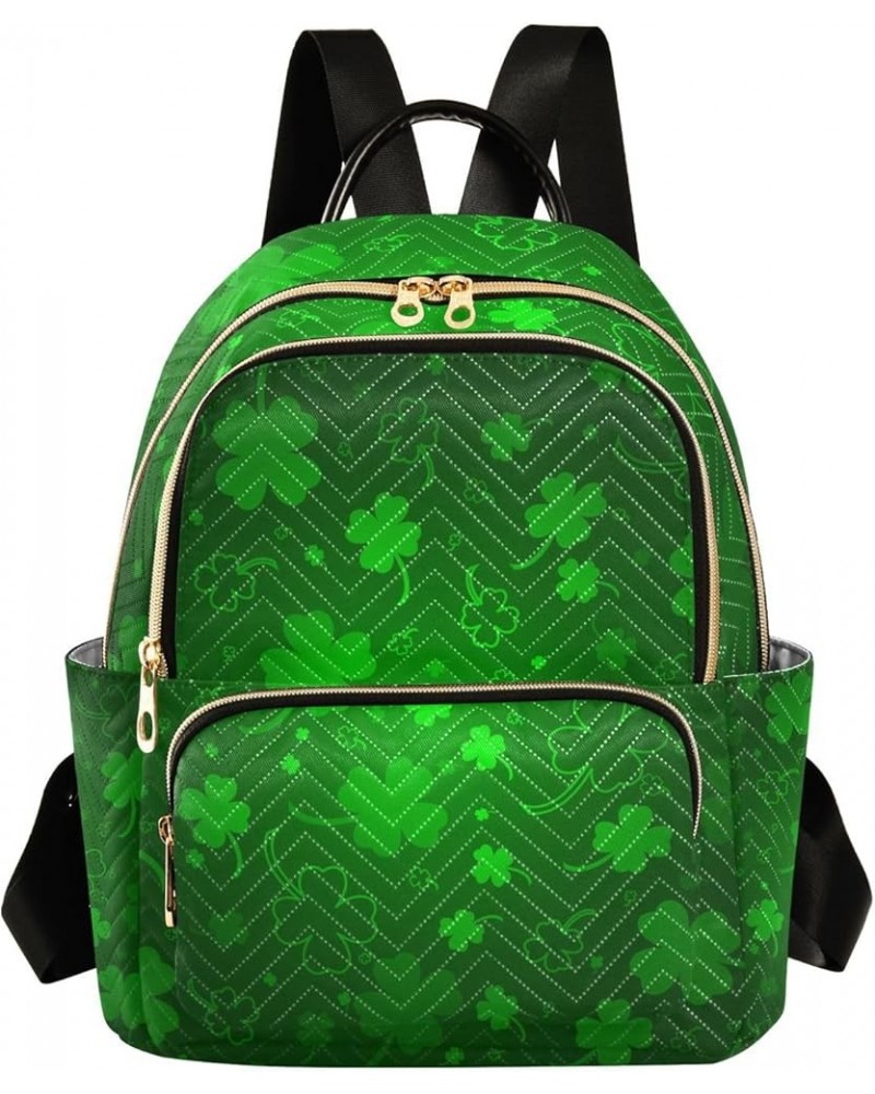 St. Patrick's Day Women Backpack Shamrock Neon Green Anti-Theft Travel Backpack Lightweight Handbag Roomy Weekend Bag Everyda...