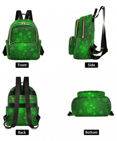 St. Patrick's Day Women Backpack Shamrock Neon Green Anti-Theft Travel Backpack Lightweight Handbag Roomy Weekend Bag Everyda...