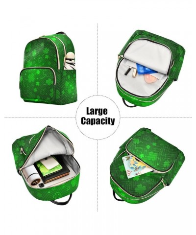 St. Patrick's Day Women Backpack Shamrock Neon Green Anti-Theft Travel Backpack Lightweight Handbag Roomy Weekend Bag Everyda...