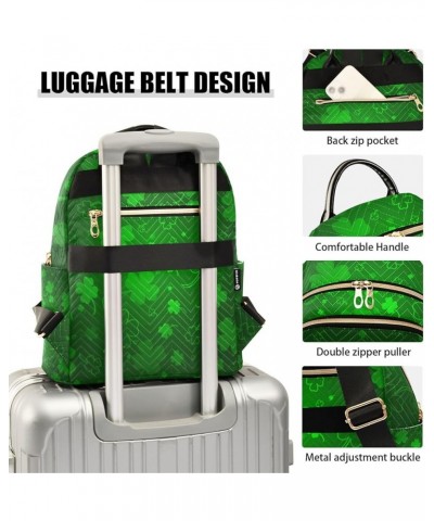 St. Patrick's Day Women Backpack Shamrock Neon Green Anti-Theft Travel Backpack Lightweight Handbag Roomy Weekend Bag Everyda...