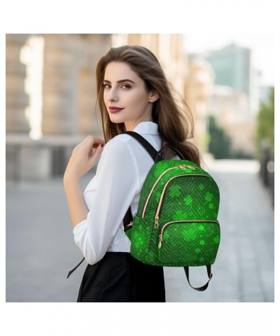 St. Patrick's Day Women Backpack Shamrock Neon Green Anti-Theft Travel Backpack Lightweight Handbag Roomy Weekend Bag Everyda...