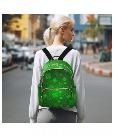 St. Patrick's Day Women Backpack Shamrock Neon Green Anti-Theft Travel Backpack Lightweight Handbag Roomy Weekend Bag Everyda...