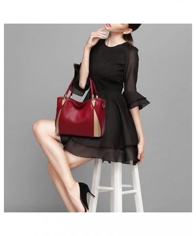 Purses and Handbags for Women Top Handle Bags PU Leather Satchel Totes Shoulder Bag Wine $19.88 Totes