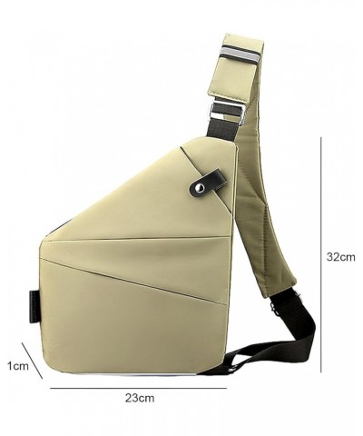 Anti Theft Crossbody Bag for Men Women Small Sling Bag for Travel with Multi Pocket Khaki-shoulder Right $15.11 Crossbody Bags