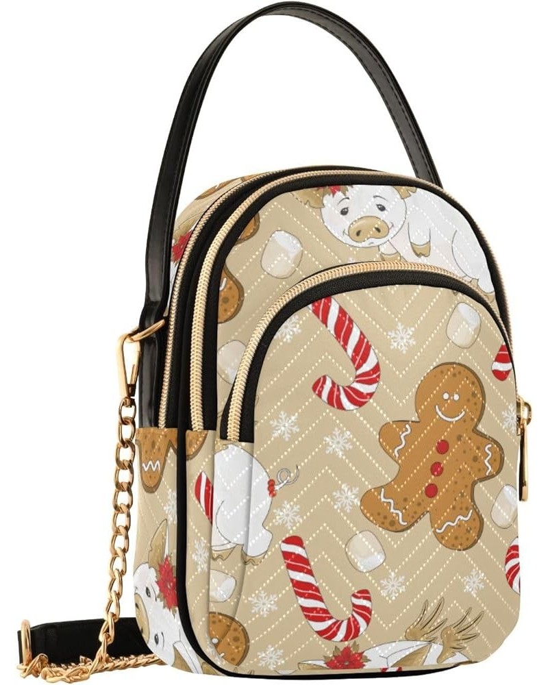 Holiday Festive Cell Phone Purse Crossbody Handbag Durable Shoulder Bag Travel Pouch Multicoloured-011 $13.25 Shoulder Bags