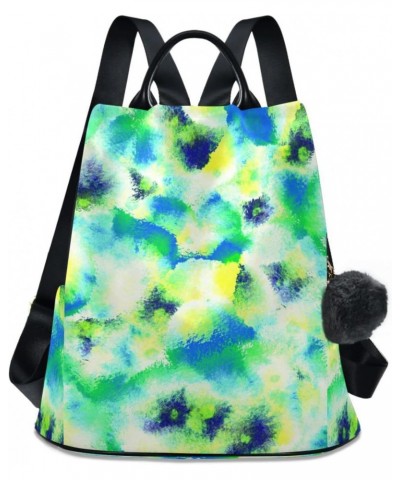 Pastel Green Tie Dye Polyester Backpack Purse Travel Bag for Women Fashion Back Pack Shoulder Bag $17.20 Backpacks