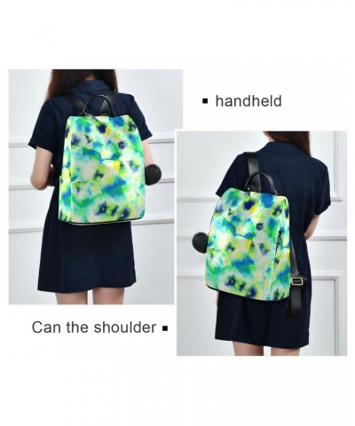 Pastel Green Tie Dye Polyester Backpack Purse Travel Bag for Women Fashion Back Pack Shoulder Bag $17.20 Backpacks