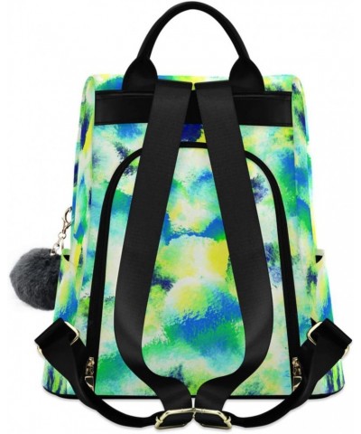 Pastel Green Tie Dye Polyester Backpack Purse Travel Bag for Women Fashion Back Pack Shoulder Bag $17.20 Backpacks