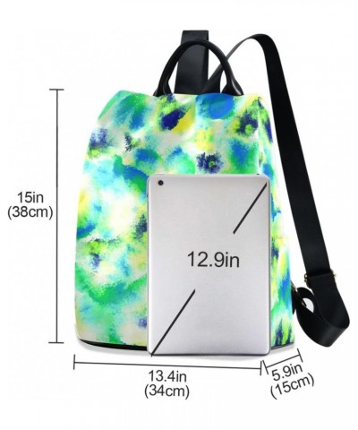 Pastel Green Tie Dye Polyester Backpack Purse Travel Bag for Women Fashion Back Pack Shoulder Bag $17.20 Backpacks