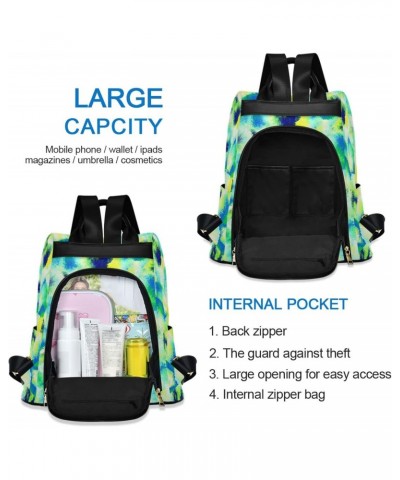 Pastel Green Tie Dye Polyester Backpack Purse Travel Bag for Women Fashion Back Pack Shoulder Bag $17.20 Backpacks