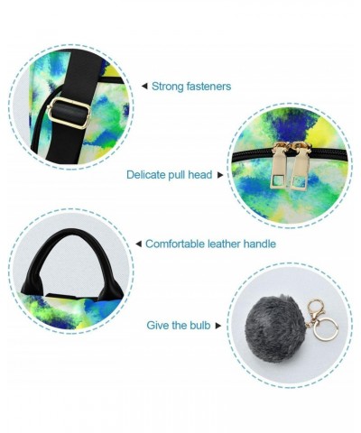 Pastel Green Tie Dye Polyester Backpack Purse Travel Bag for Women Fashion Back Pack Shoulder Bag $17.20 Backpacks