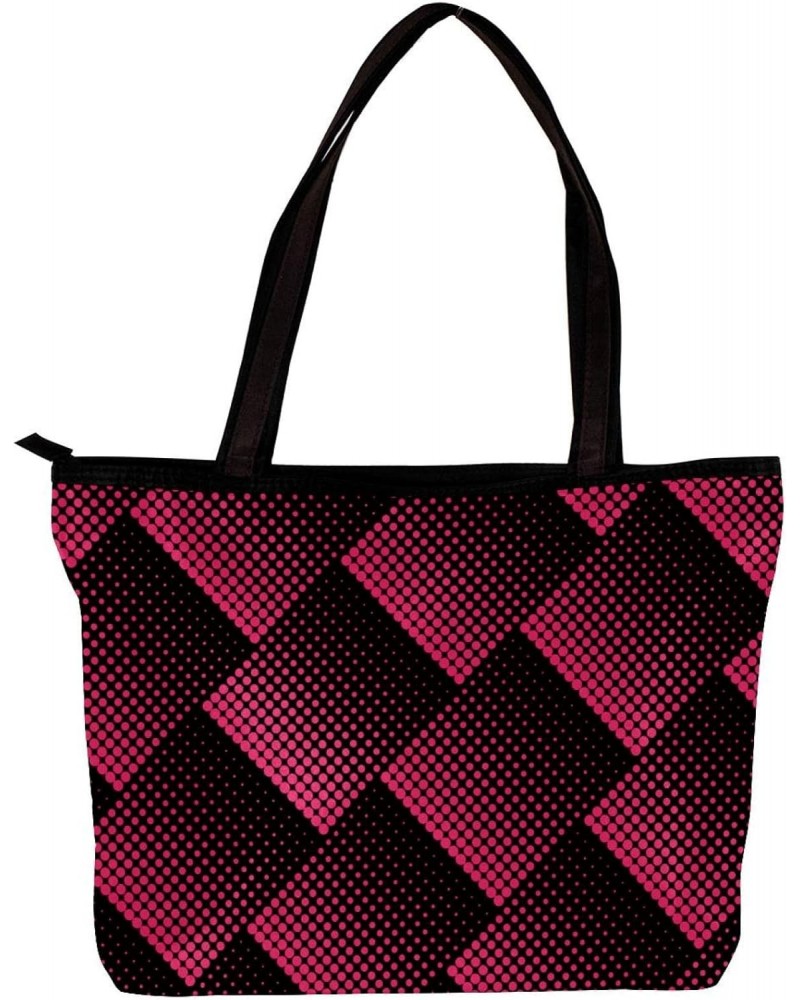 Handbag Halftone Design In Black And Red Dots Pattern Size: 11.8x4.1x15.4 inches storage bag Handbag $11.43 Handbags