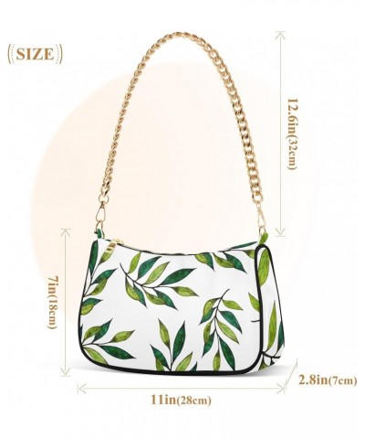 Small Chain Shoulder Bag for Women Green Eucalyptus Leaves Tropical Plants 1 Hobo Handbags Tote Clutch Bag Ladies Crossbody B...