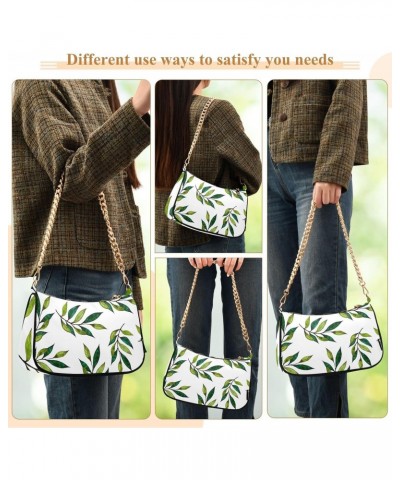 Small Chain Shoulder Bag for Women Green Eucalyptus Leaves Tropical Plants 1 Hobo Handbags Tote Clutch Bag Ladies Crossbody B...