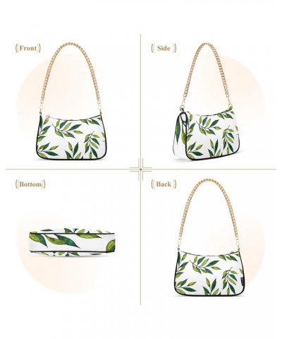 Small Chain Shoulder Bag for Women Green Eucalyptus Leaves Tropical Plants 1 Hobo Handbags Tote Clutch Bag Ladies Crossbody B...