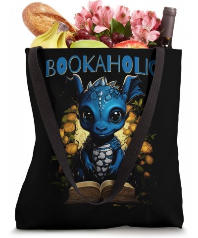 Books Quote Bookaholic Dragon Bookish Reading Tote Bag $14.55 Totes