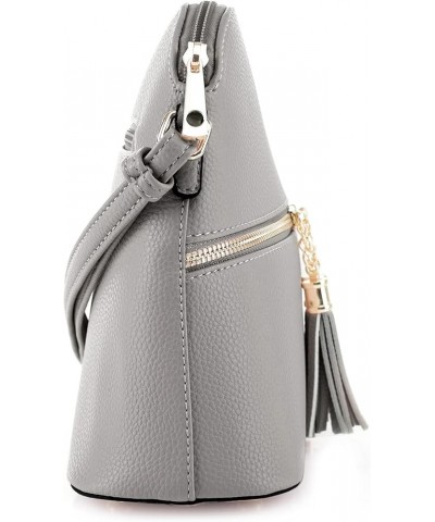 Lunar Lightweight Medium Dome Crossbody Bag Shoulder Bag with Tassel | Zipper Pocket | Adjustable Strap Grey $12.45 Crossbody...