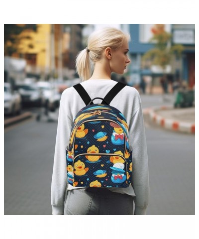 Duck Heart Love Women Backpack Purse Ladies Fashion Shoulder Bag Daypack Travel Bag 7.5L Medium $14.88 Backpacks