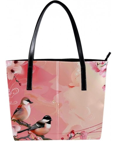 Tote Bags, Large Tote Bag, Women's Tote Handbags, Pink Flower Bird Spring Japanese Style, Totes for Women Design 330 $21.06 T...