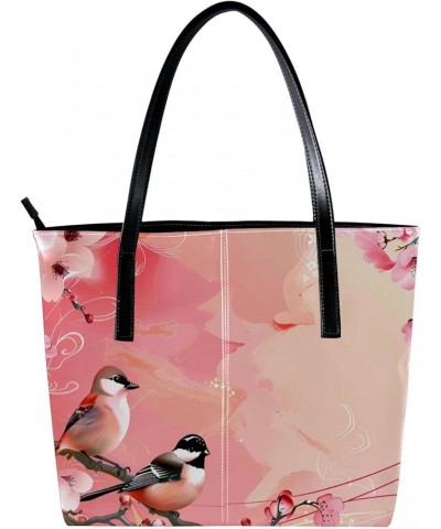 Tote Bags, Large Tote Bag, Women's Tote Handbags, Pink Flower Bird Spring Japanese Style, Totes for Women Design 330 $21.06 T...