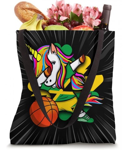 Dabbing Unicorn Jamaica Basketball Fans Jersey Jamaican Flag Tote Bag $10.51 Totes