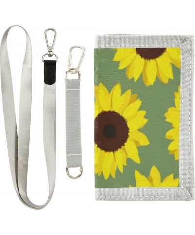 Sunflowers Light Blue Slim Front Pocket Wallet RFID ID Card Holder Cute Small Wallet with Keychian for Women Kids one size Su...