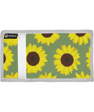 Sunflowers Light Blue Slim Front Pocket Wallet RFID ID Card Holder Cute Small Wallet with Keychian for Women Kids one size Su...