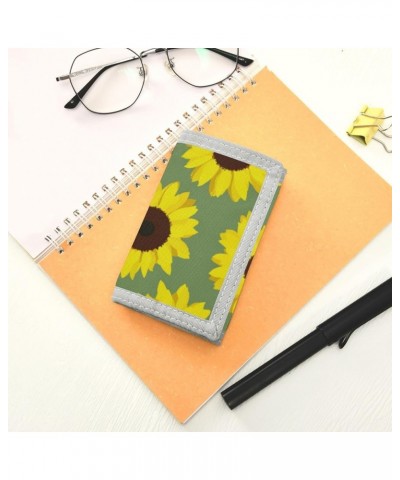 Sunflowers Light Blue Slim Front Pocket Wallet RFID ID Card Holder Cute Small Wallet with Keychian for Women Kids one size Su...