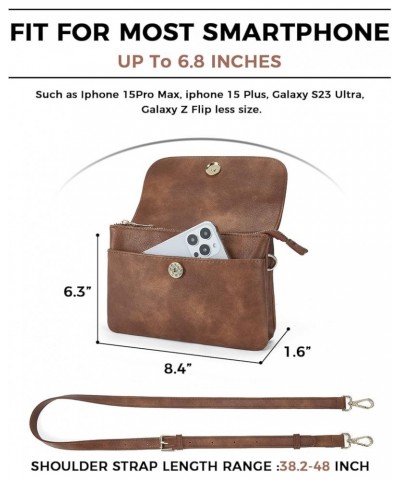 Small Crossbody Purses for Women, Leather Cell Phone Crossbody Bags, Mini Travel Purse with Adjustable Strap 11 Retro Brown (...