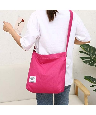 Women's Retro Large Size Canvas Shoulder Bag Hobo Crossbody Handbag Casual Tote Rose $9.87 Totes