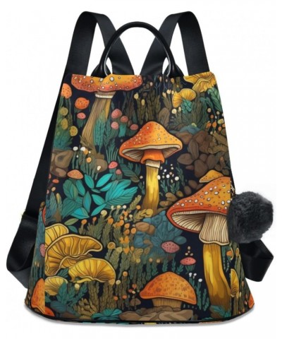 Closeup Bunch Mushroom Women Backpack, Fashion Anti Theft Casual Daypack Shoulder Bag Purse for Travel Work 15 inches $24.18 ...