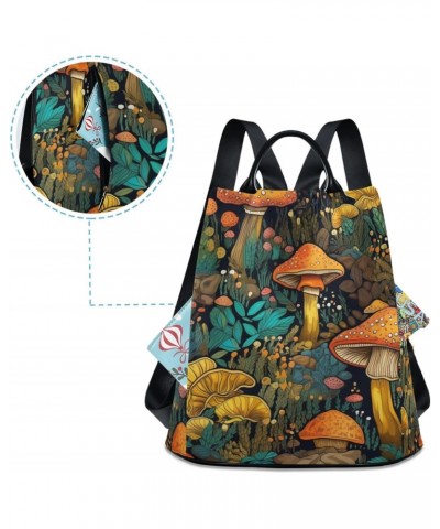 Closeup Bunch Mushroom Women Backpack, Fashion Anti Theft Casual Daypack Shoulder Bag Purse for Travel Work 15 inches $24.18 ...