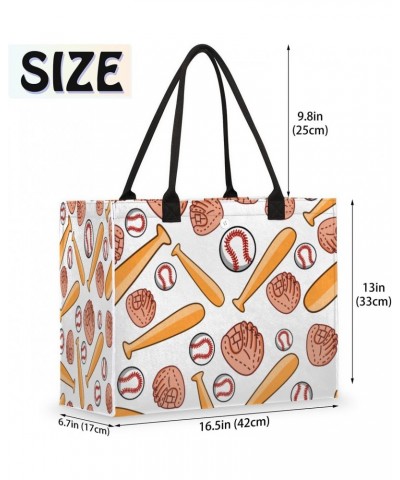 Baseball Large Tote Bag Sports Shoulder Bag For Women Teachers Nurses Work Shopping Travel Handbag Purse $10.66 Totes