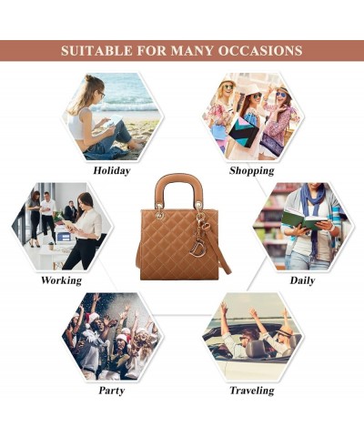 PU Leather Quilted Top Handle Bag for Women Retro Totes Shoulder Square Bag Handbags Ladies Work Crossbody Purse Grey $28.79 ...