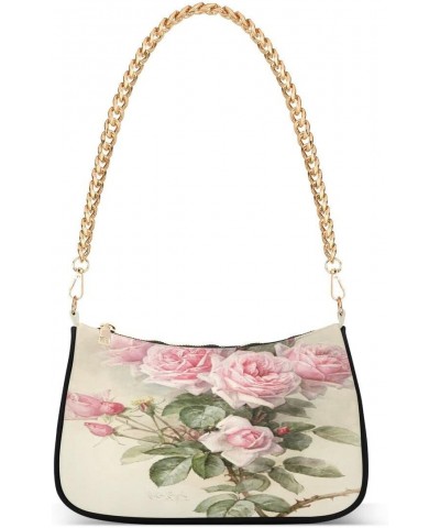 Vintage Rose Floral Women's Handbags Tote Crossbody Bag Purse Ladies Shoulder Bag Hobo Handbag $14.40 Totes