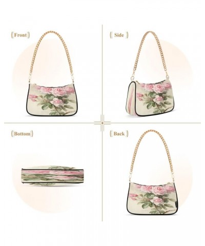 Vintage Rose Floral Women's Handbags Tote Crossbody Bag Purse Ladies Shoulder Bag Hobo Handbag $14.40 Totes