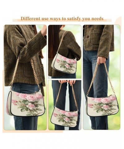 Vintage Rose Floral Women's Handbags Tote Crossbody Bag Purse Ladies Shoulder Bag Hobo Handbag $14.40 Totes