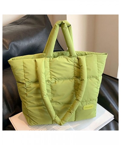 Puffer Tote Bag for Women, Quilted Cotton Padd signer, nter n Padd Shoulr Bag th Adjustable Strap-Blk Section G-green $11.59 ...