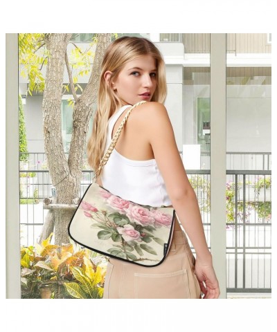 Vintage Rose Floral Women's Handbags Tote Crossbody Bag Purse Ladies Shoulder Bag Hobo Handbag $14.40 Totes