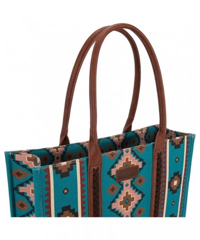 Wrangler Tote Bag for Women Aztec Top Handle Satchel Purse Boho Shoulder Handbags Angel Diamond Dark Turquoise $44.77 Totes