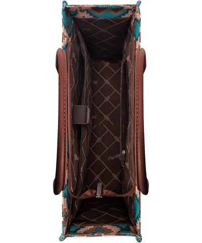 Wrangler Tote Bag for Women Aztec Top Handle Satchel Purse Boho Shoulder Handbags Angel Diamond Dark Turquoise $44.77 Totes