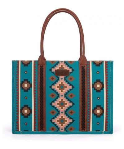 Wrangler Tote Bag for Women Aztec Top Handle Satchel Purse Boho Shoulder Handbags Angel Diamond Dark Turquoise $44.77 Totes