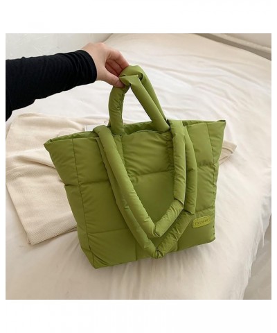 Puffer Tote Bag for Women, Quilted Cotton Padd signer, nter n Padd Shoulr Bag th Adjustable Strap-Blk Section G-green $11.59 ...