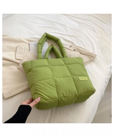 Puffer Tote Bag for Women, Quilted Cotton Padd signer, nter n Padd Shoulr Bag th Adjustable Strap-Blk Section G-green $11.59 ...