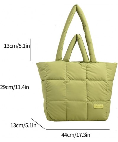 Puffer Tote Bag for Women, Quilted Cotton Padd signer, nter n Padd Shoulr Bag th Adjustable Strap-Blk Section G-green $11.59 ...