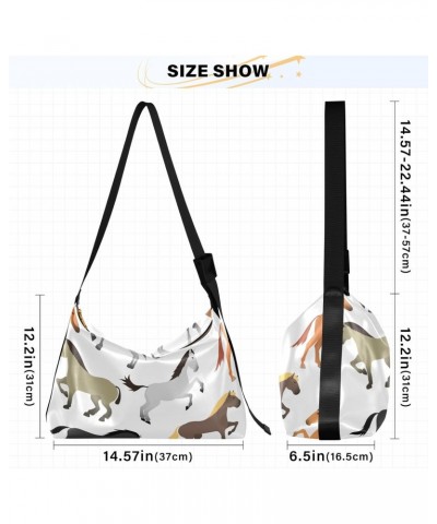 Horses Tote Bag for Women Large Hobo Bags Leather Crossbody Bags Shoulder Hobo Bags with Adjustable Strap for Travel Women $1...