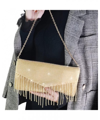 Evening Bag Envelope Tassel Rhinestones Clutch Purse Crossbody Bag Sparkly Bridal Handbag Wedding Party Prom Club Gold $20.70...